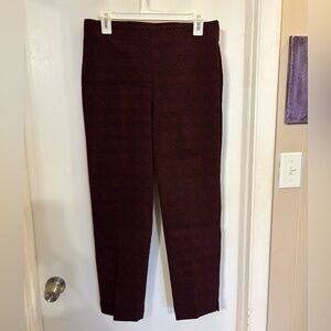 Counterparts Burgundy Patterned Pull on trousers medium